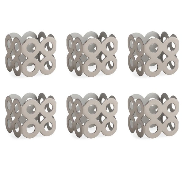Design Imports Silver Square Die Cut Napkin Ring - Set of 6 CAMZ10245